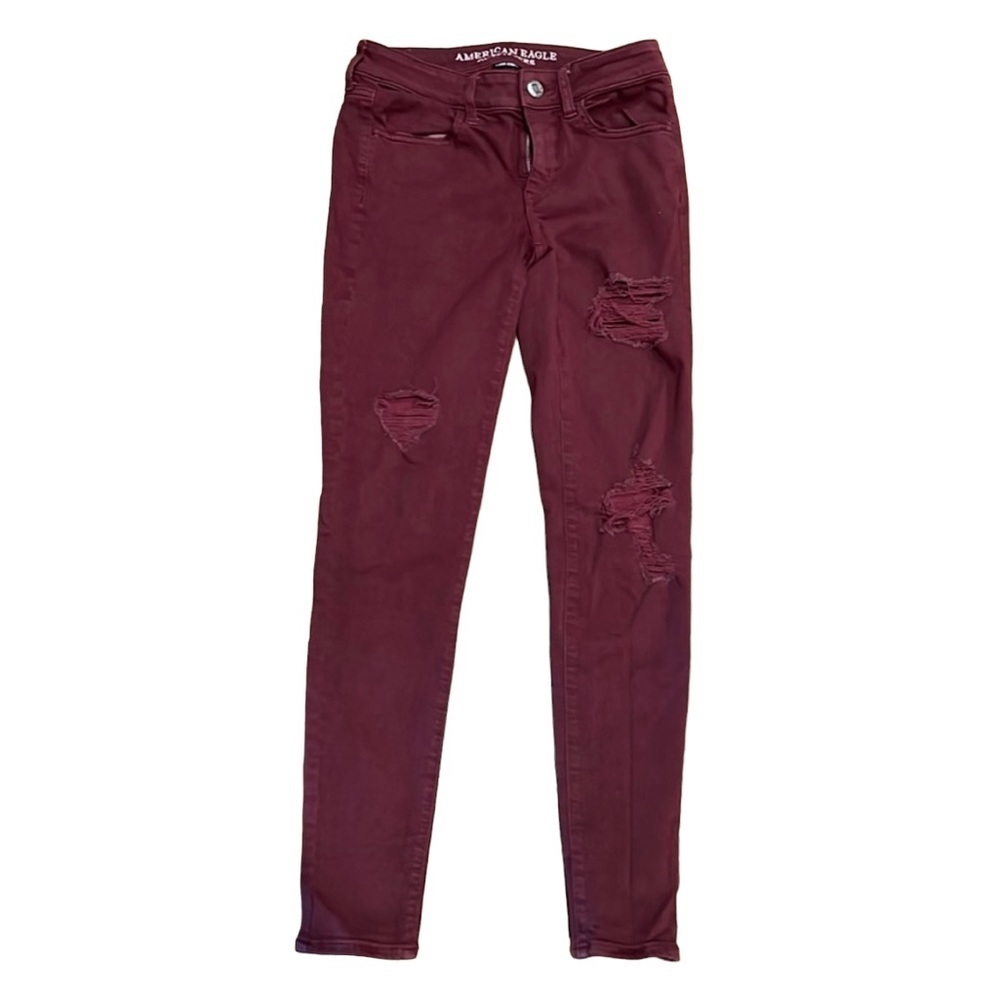 American Eagle Outfitters Maroon Skinny Jeans 🔥HOST PICK🔥